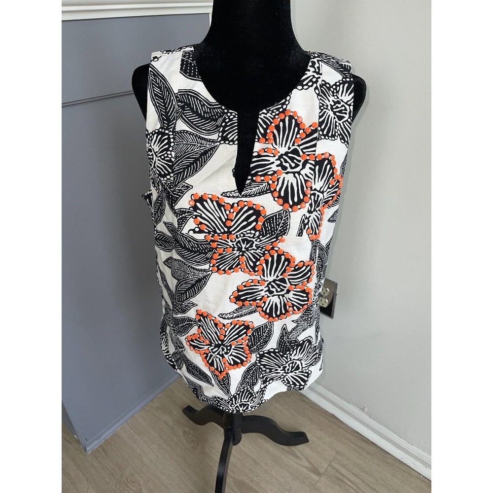J Crew Sleeveless Blouse Size 10 Floral Print